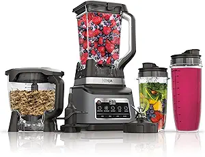 Ninja BN801 Professional Plus Kitchen System, 1400 WP, 5 Functions for Smoothies, Chopping, Dough & More with Auto IQ, 72-oz.* Blender Pitcher, 64-oz. Processor Bowl, (2) 24-oz. To-Go Cups, Grey - Image 6