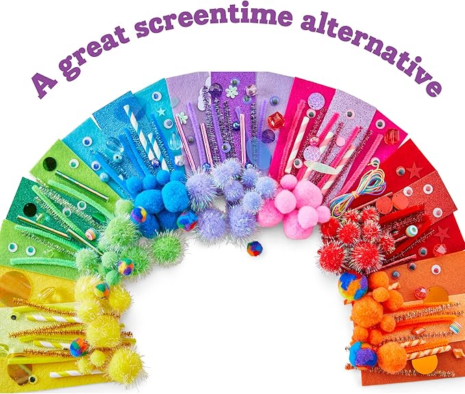 Kid Made Modern Rainbow Craft Kit - Bulk Arts & Crafts Supplies and Materials for Kids - 300+ Pieces DIY Art Box Case for Creative Projects (Ages 6+) - Image 3