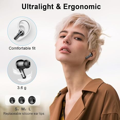 Wireless Earbuds, Bluetooth 5.4 Earbuds Hi-Fi Stereo Bass, 3.6g Mini Ear Buds Bluetooth Headphones Wireless, 4 ENC Noise Cancelling Mic, 36Hrs USB-C in-Ear Earphones, IP7 Waterproof for Android iOS - Image 5