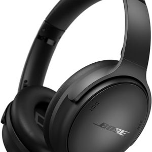 Bose QuietComfort Bluetooth Headphones, Wireless Headphones, Over Ear Noise Cancelling Headphones with Mic, Up To 24 Hours of Battery Life, Black