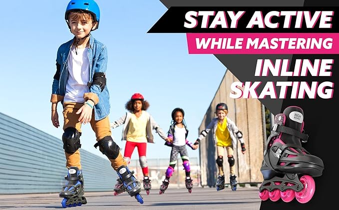 Inline Skates for Girls and Boys, Roller Skates with Gel Wheels Adjustable Sizing for Adults and Kids, Inline Skates for Adult Female, Male, Lightweight Roller Skates, High Bounce - Image 3