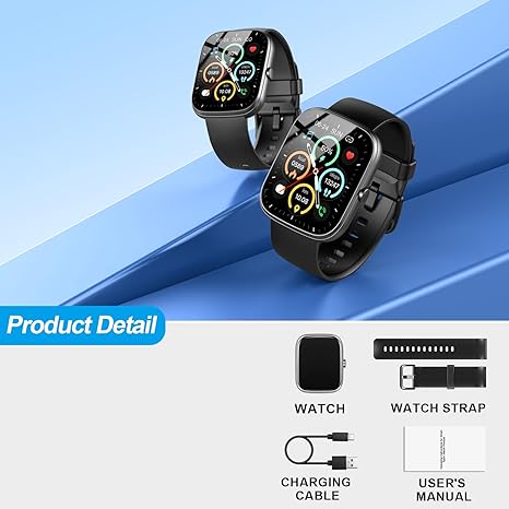 Smart Watch, 1.91" Smartwatch for Men Women (Answer/Make Call), Fitness Tracker with 100+ Sport Modes, IP68 Waterproof, Heart Rate/Sleep Monitor, Spo2, Pedometer, Activity Tracker for Android iOS - Image 5