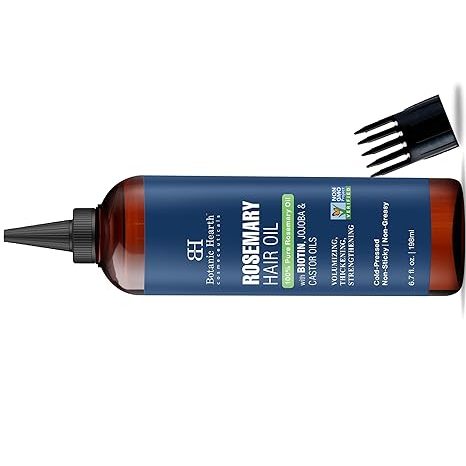 Botanic Hearth 100% Pure Rosemary Oil For Hair Growth Infused With Biotin (6.7 fl oz) | Hair strengthening Treatment | Nourishing & Volumizing | With Jojoba Oil & Castor Oil | Non GMO Verified - Image 6