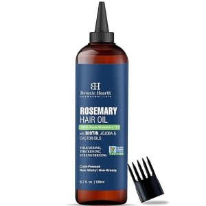 Botanic Hearth 100% Pure Rosemary Oil For Hair Growth Infused With Biotin (6.7 fl oz) | Hair strengthening Treatment | Nourishing & Volumizing | With Jojoba Oil & Castor Oil | Non GMO Verified